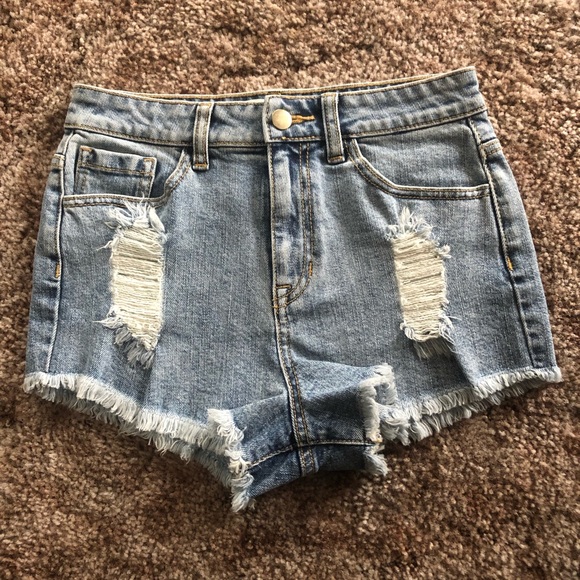 Never worn high waisted jean shorts - Picture 1 of 3